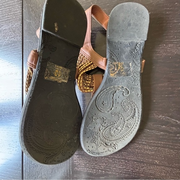 Curfew women’s 10 Roman brow leather strappy sandal thong - Picture 8 of 9